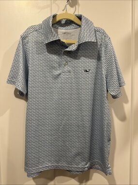 Boys On The Go Vineyard Vines Polo Fish Micro-Pattern Polo